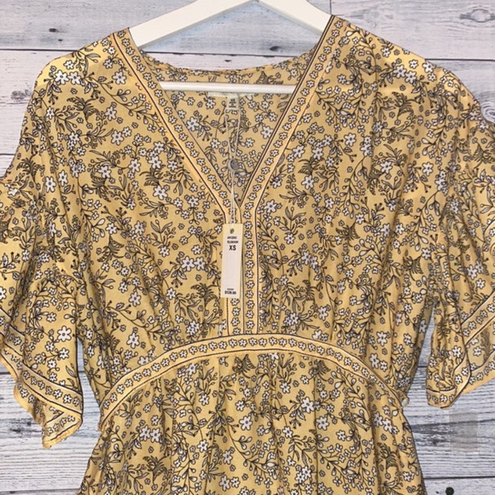 Beautiful Max Studio Yellow/Ivory Dress New Size XS - Picture 2 of 9